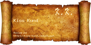 Kiss Kund névjegykártya